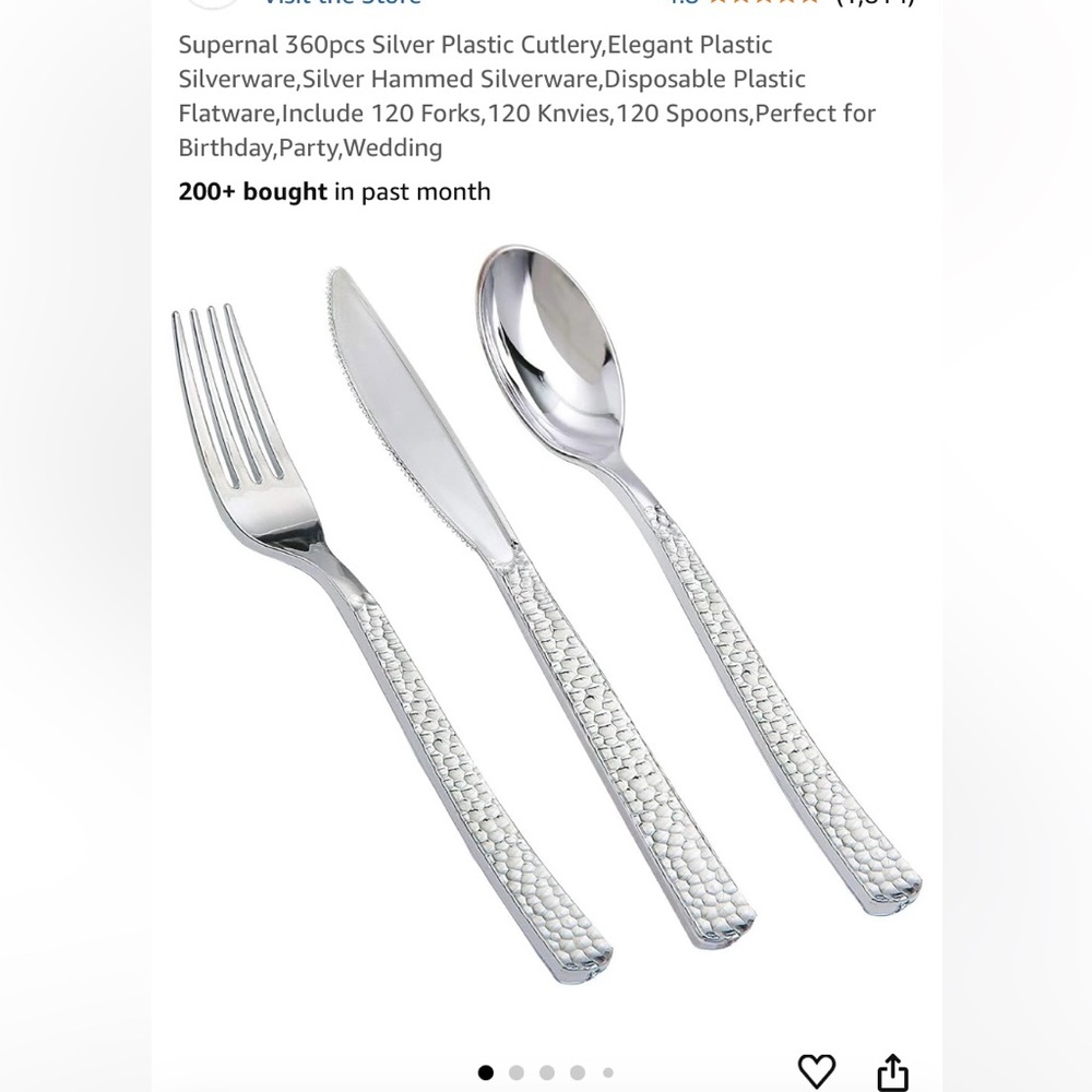Hammered Disposable Silverware (almost complete box)